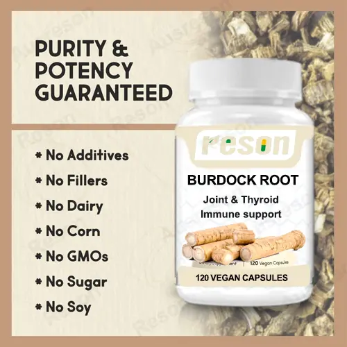 Burdock Root capsules Skin and Joint Support GMP Certification
