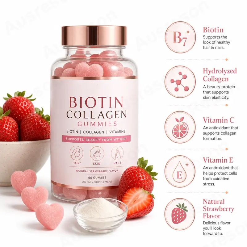 Biotin Collagen gummies Beauty Supplement Manufacturer