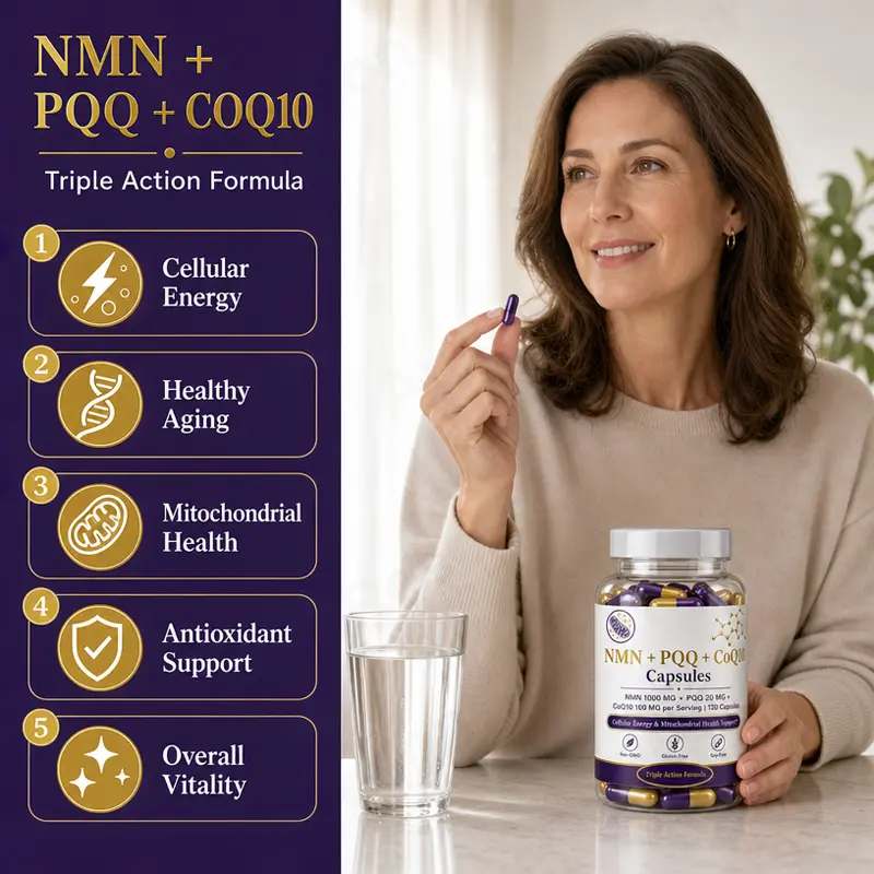 NMN+PQQ+Coenzyme Q10 capsules healthy supplement supply