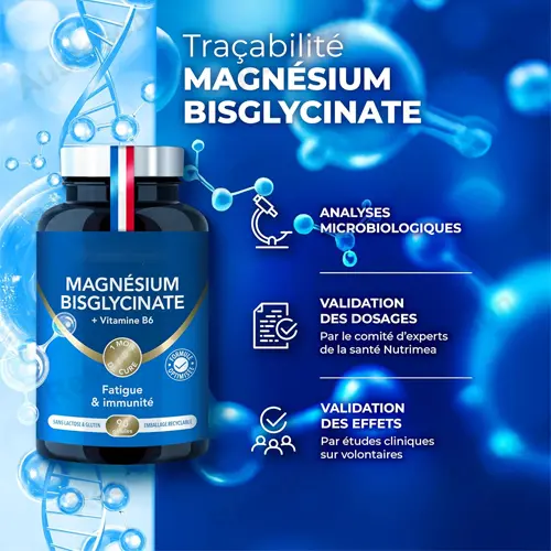 Magnesium Bisglycinate with vitamin b6 capsules Sleep, Stress
