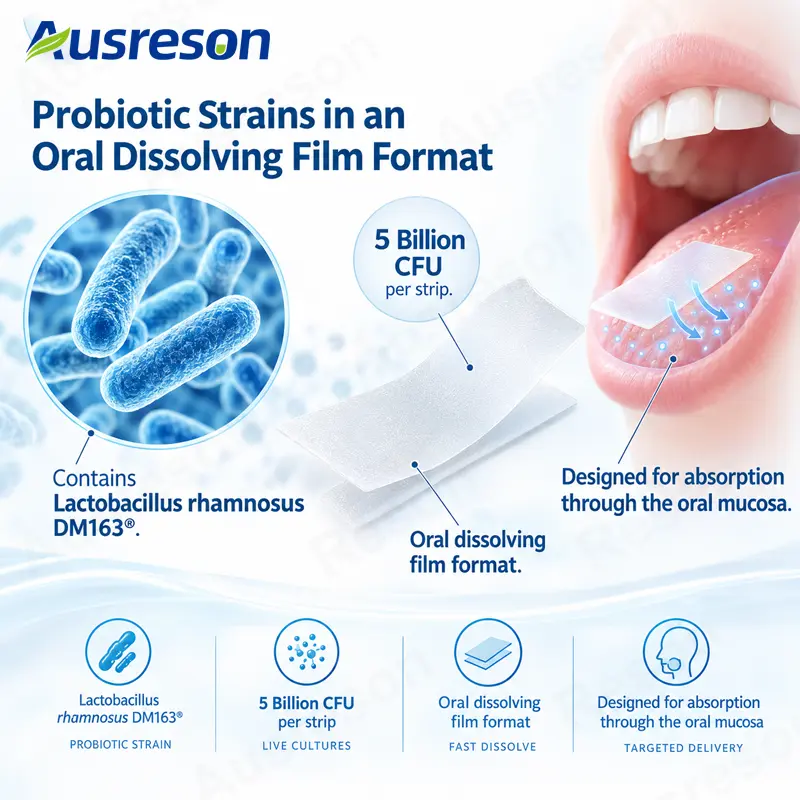 Fast-dissolving Women's Probiotic Oral Strips for Vaginal pH balance supplier
