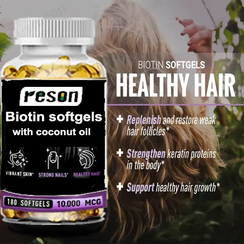 10000mcg Biotin softgels with coconut oil | GMP Reson